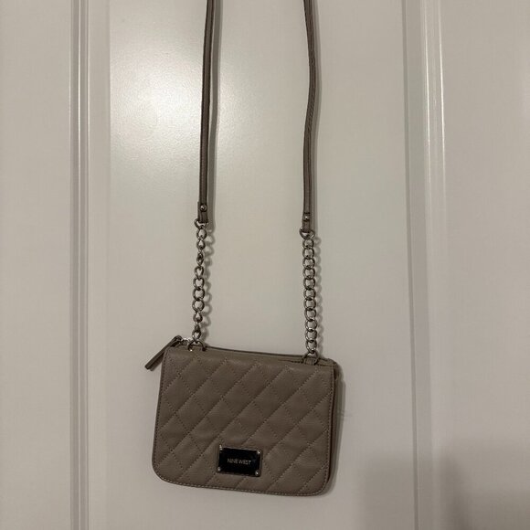 Nine West Taupe Quilted Chain Crossbody Bag - Picture 2 of 7